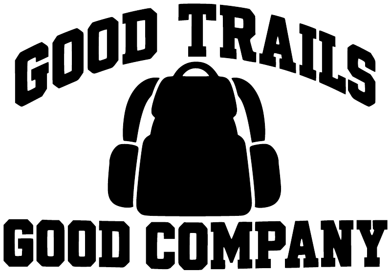 Vinyl decal graphic with “GOOD TRAILS” and “GOOD COMPANY” plus black headphones icon