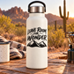 Vinyl decal with 'Leave Room for Wonder' lettering and black mountain landscape