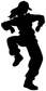 Black hip hop dancer knee-hit vinyl decal silhouette