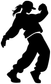 Black hip hop dancer silhouette vinyl decal graphic