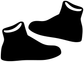 Black sneaker vinyl decals pair, two shoe shapes with white outline