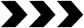 Black vinyl chevron arrows decal, three double-right chevrons on white