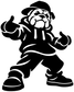 Black and white bulldog beat buddy vinyl decal with cap and fists