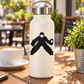 Hockey goalie silhouette vinyl decal on white bottle