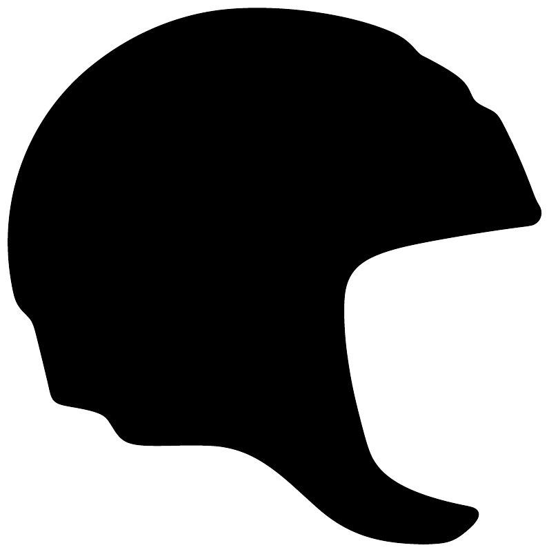 Hockey helmet vinyl decal silhouette, black helmet profile