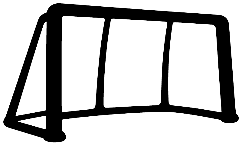Hockey goal frame vinyl decal with black outline