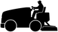 Hockey ice resurfacer vinyl decal, black silhouette of resurfacing vehicle with driver.