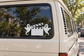 Ghost clapperboard vinyl decal for window: black-and-white slate with two ghosts