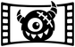 Black stitched monster vinyl decal in filmstrip frame with eye and bones