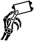 Skeleton ticket vinyl decal graphic, black skeleton with ticket silhouette