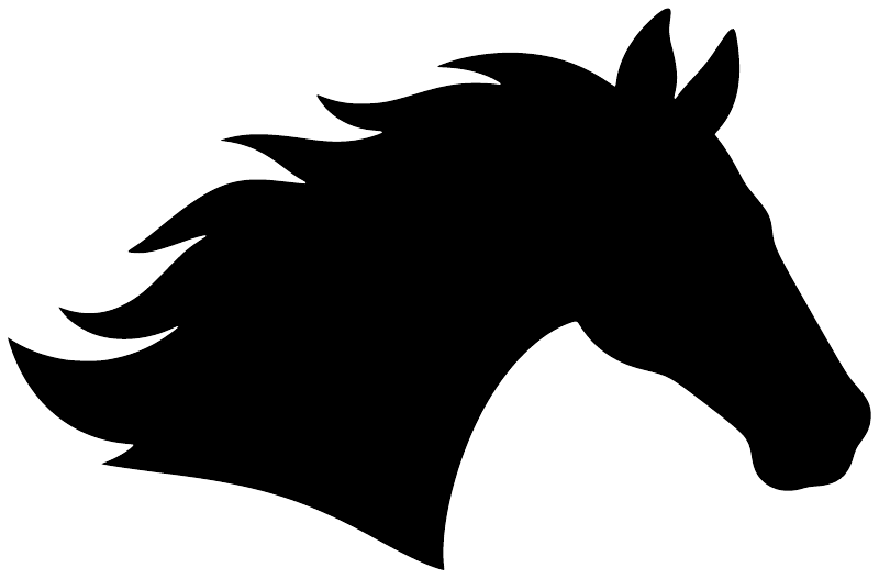 Horse head profile vinyl decal, black