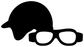 White helmet and goggles vinyl decal graphic on black background