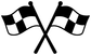 Crossed checkered horse racing finish flags vinyl decal