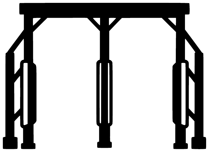 Horse racing starting bays vinyl decal, white starting gate panel with central aisle and side legs