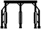 Horse racing starting bays vinyl decal, white starting gate panel with central aisle and side legs