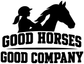 Black horse-and-rider vinyl decal with bold “GOOD HORSES GOOD COMPANY” text