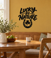 Lucky by Nature vinyl decal with black horseshoe and clover