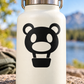 Black bear face vinyl decal with rounded ears and nose, on light background