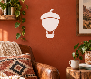 White hot air balloon acorn canopy vinyl wall decal