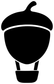 Black hot air balloon acorn canopy vinyl wall decal silhouette