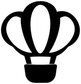 Hot air balloon cloud vinyl decal in black and white, balloon and canopy silhouette