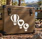 Hot air balloon vinyl decal trio with heart and moon; white icons on dark hot air balloons