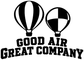 Close-up hot air balloon vinyl decal with “GOOD AIR GREAT COMPANY” lettering