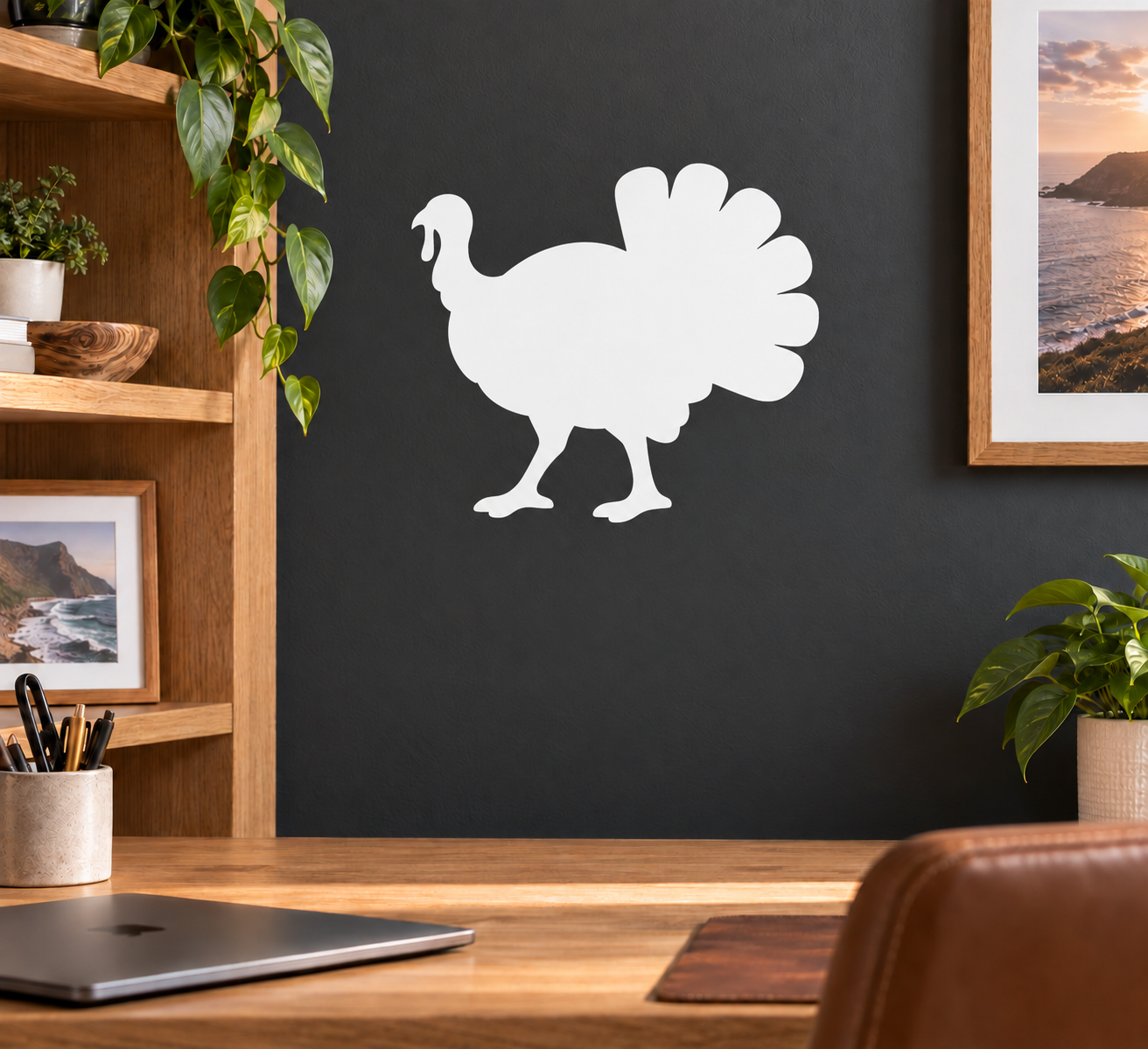 White turkey vinyl decal silhouette for hunting decor