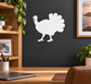 White turkey vinyl decal silhouette for hunting decor
