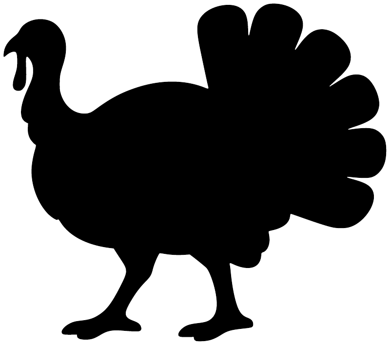 Black turkey vinyl decal silhouette close-up