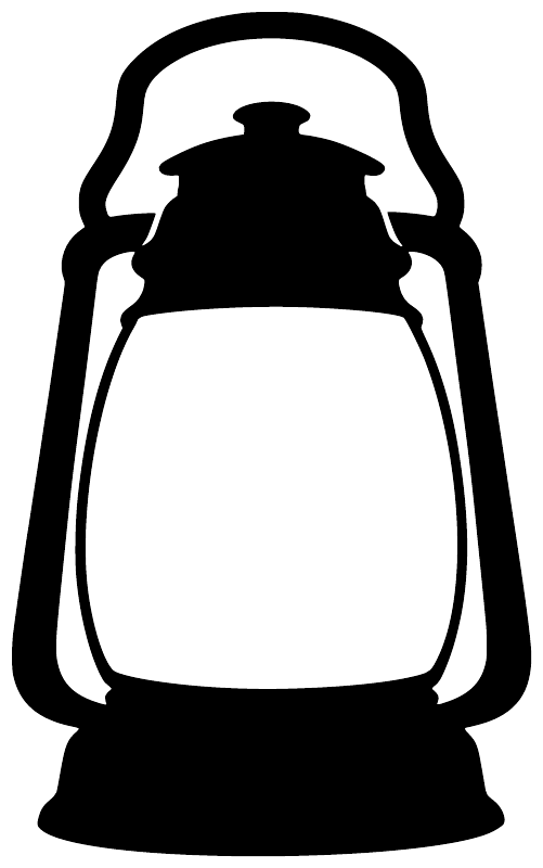 Black lantern silhouette vinyl decal