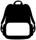 Daypack vinyl decal, black backpack silhouette with handle and front pocket