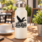 Black vinyl decal with flying bird silhouette and “MADE FOR THE MARSH” lettering on bottle