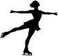Ice skating open-arms vinyl decal: black skater silhouette with arms open, full body