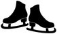 Black ice skate pair vinyl decal with two skate silhouettes