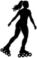 Vinyl decal silhouette of a roller skater with inline skates in black