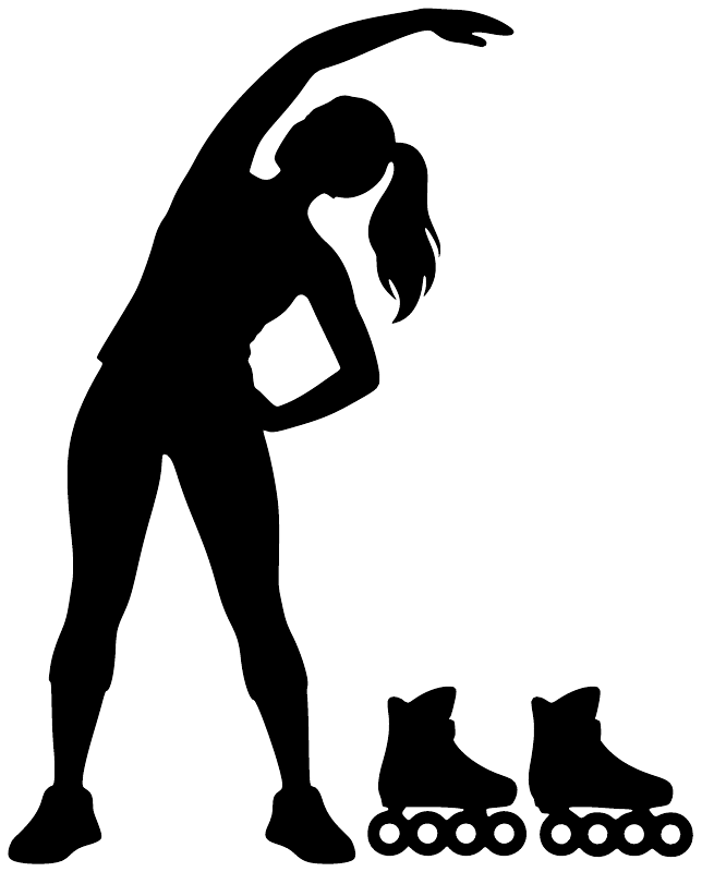 Inline skating vinyl decal silhouette of skater with inline skates