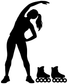 Inline skating vinyl decal silhouette of skater with inline skates