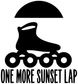 Black roller skate icon and "ONE MORE SUNSET LAP" text vinyl decal