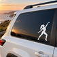 Car window vinyl decal of white jazz dance silhouette