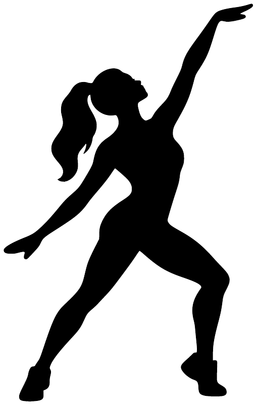 Black jazz dancer silhouette vinyl decal