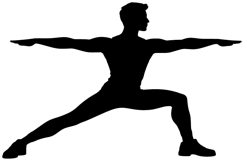 Vinyl decal featuring a black dancer silhouette reaching into a split pose
