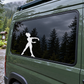 Jazz dance turn vinyl decal, white silhouette dancer on car window