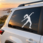 Car door vinyl decal with white jazz dancer silhouette