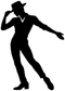 Black jazz dancer hat-tip silhouette vinyl decal