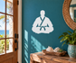 Karate fighter vinyl decal silhouette in white, gi and belt