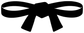 Karate tied belt vinyl decal, black bow ribbon graphic (close-up)