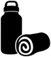 Water break vinyl decal of a black water bottle and spiral target on cap