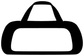 Vinyl karate bag decal icon with thick black outline and white bag shape