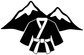Karate mountain vinyl decal graphic with black peaks and karate uniform